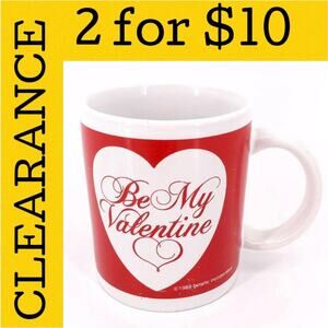 🟡 80s Be My Valentine coffee mug 1980s vintage